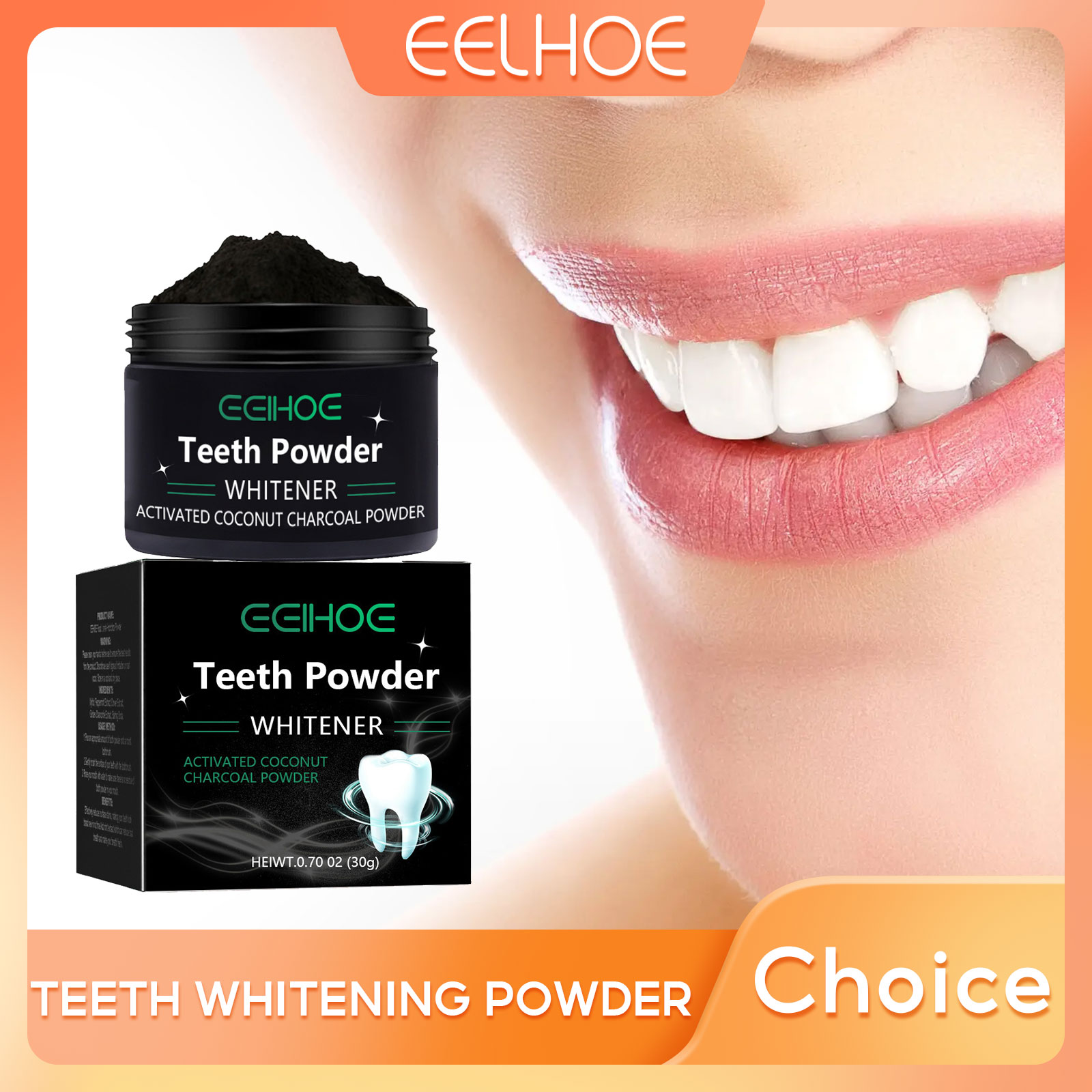 Teeth Whitening Charcoal - Bubuk Arang EELHOE untuk Produk Pemutih