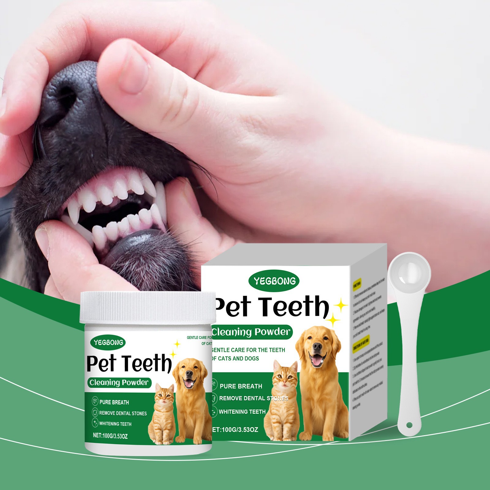 Teeth Whitening Products - Bubuk Pembersih Gigi Hewan Peliharaan Mengurangi