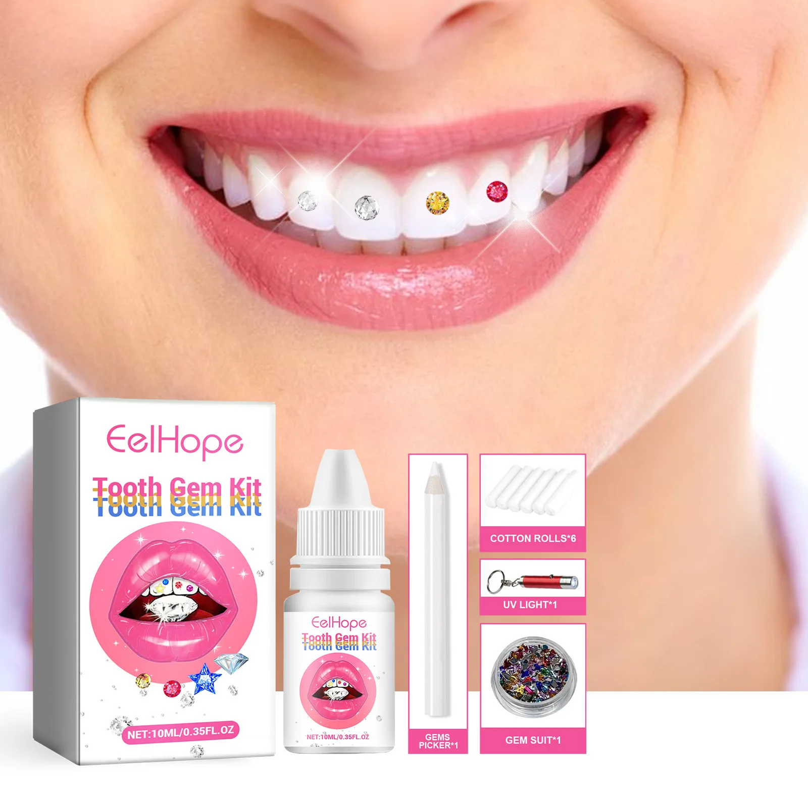 Teeth Whitening Usa - Perlengkapan Perhiasan Gigi DIY Batu Mulia