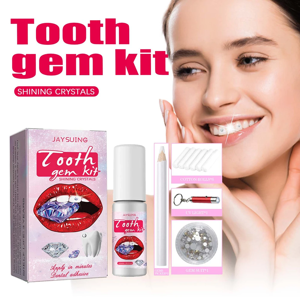 Teeth Whitening Light Kit - Kit permata gigi DIY dengan kristal,