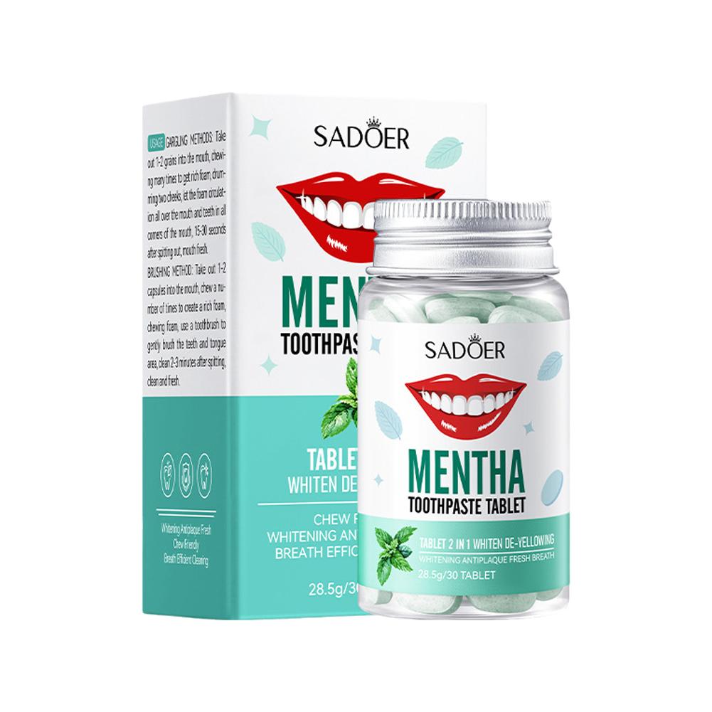 Teeth Whitening Charcoal - Tablet Pasta Gigi Padat Mint Rasa