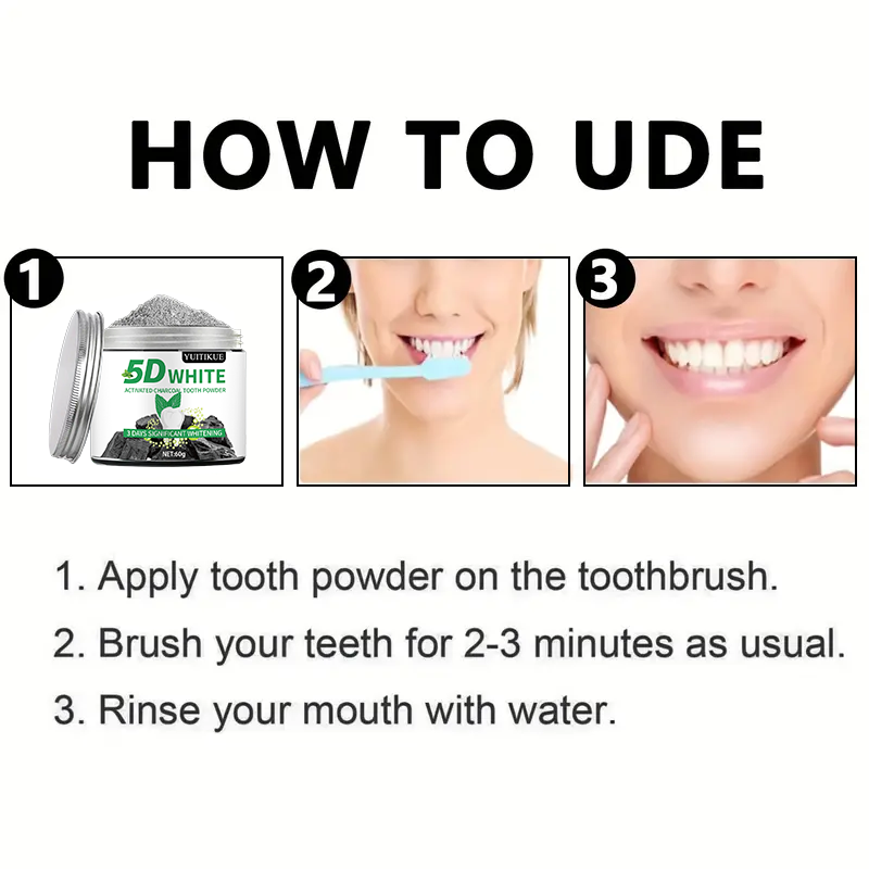 YUlTlKUE 5D Bubuk Gigi Arang A - Teeth Whitening Charcoal ulasan dan harga
