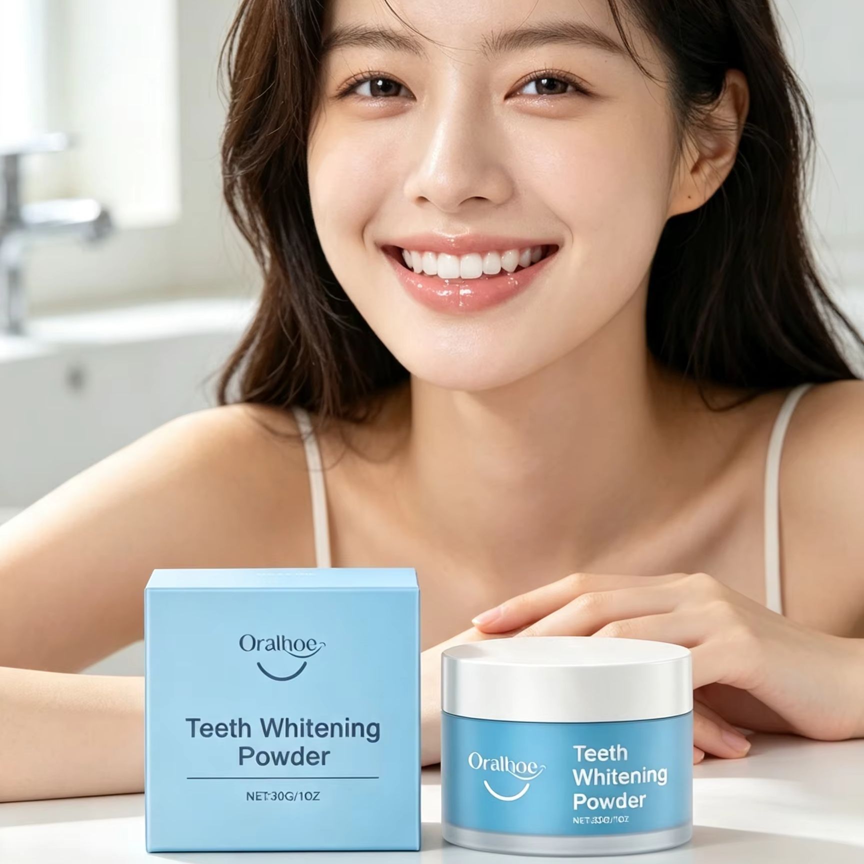 Bubuk Gigi Oralhoe untuk Membe - Teeth Whitening Instant ulasan dan harga