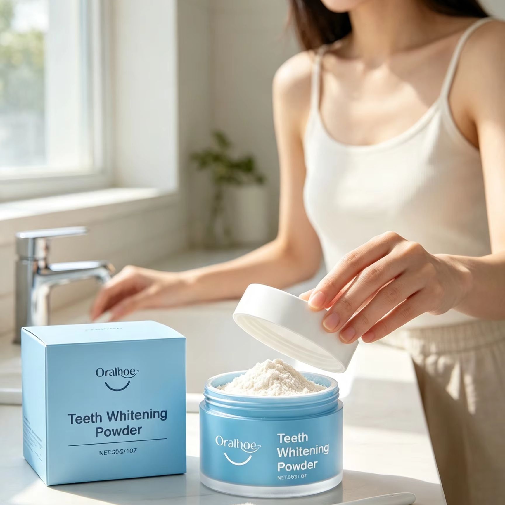 Bubuk Gigi Oralhoe untuk Membe - Teeth Whitening Instant ulasan dan harga