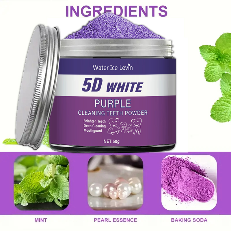 Bubuk Pemutih Gigi Ungu, 50g - - Teeth Whitening Charcoal ulasan dan harga