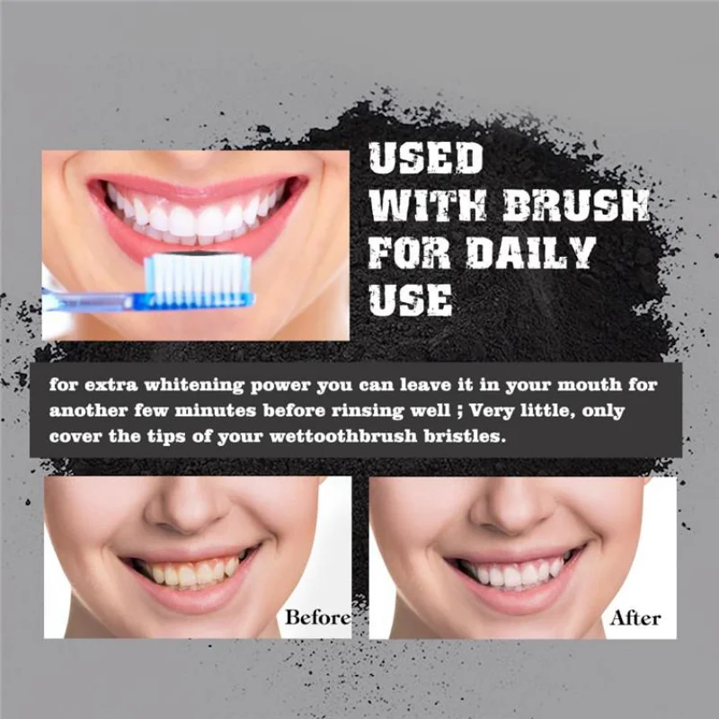 Produk Pemutih Gigi Bubuk Aran - Teeth Whitening Charcoal ulasan dan harga