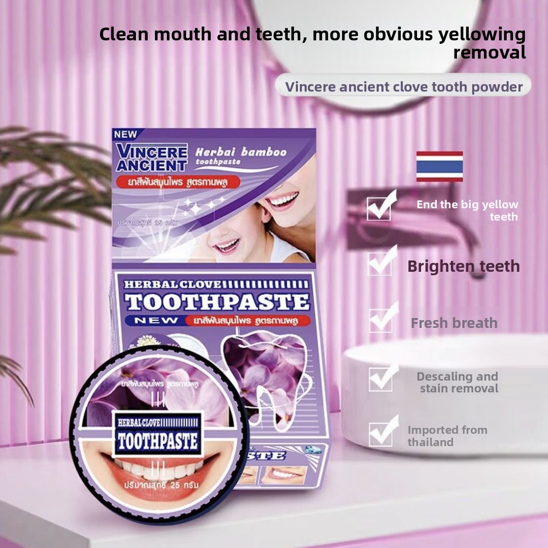 Bubuk Gigi Alami VINCERE Thail - Teeth Whitening Charcoal ulasan dan harga